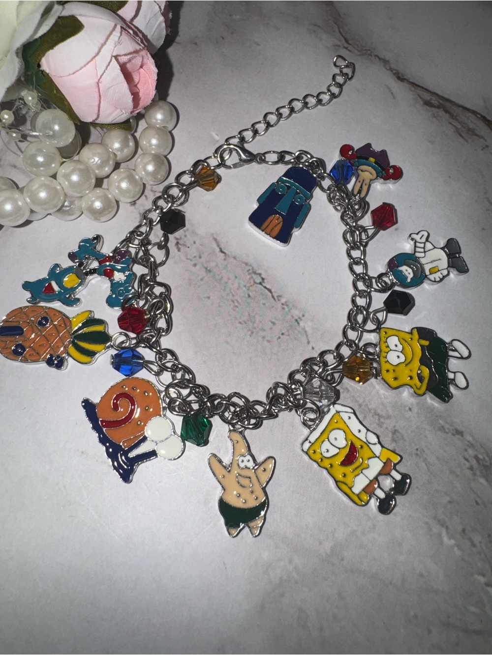 Kids Nickel-Chain Cartoon Charm Bracelet in Multi-Color